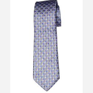 NEW Michael Kors Silk Tie Blue Tan Geometric Classic Men's